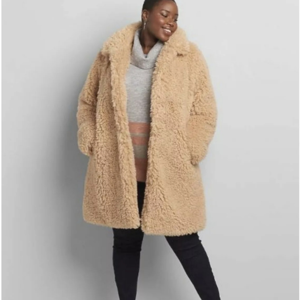 LANE BRYANT Womens Plus Size 18/20 Faux Fur Coat